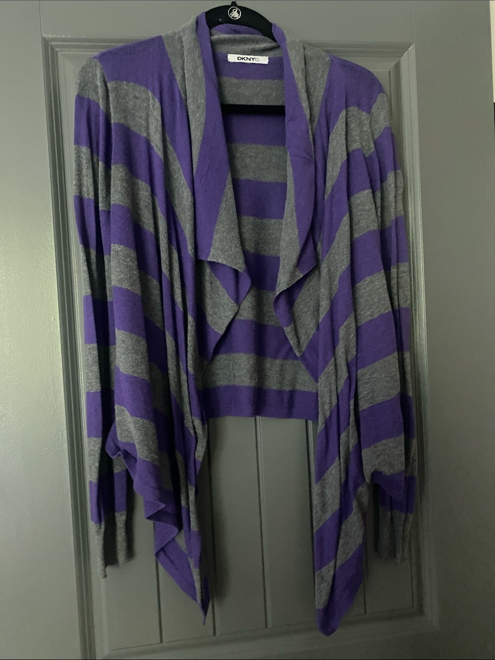 DKNYC purple and gray sweater